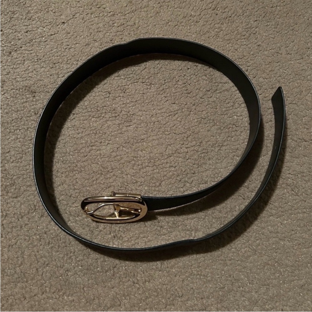 Michael Kors Reversible Black Belt with Gold Buckle